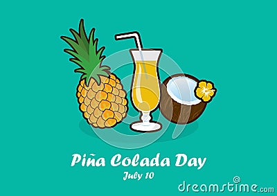 Pina Colada Day vector Vector Illustration