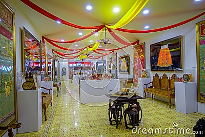 Pinang Peranakan Mansion, a museum containing antiques and showcasing Peranakans customs, interior design and lifestyles Editorial Stock Photo