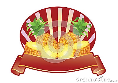 Pinapple Label Stock Photo