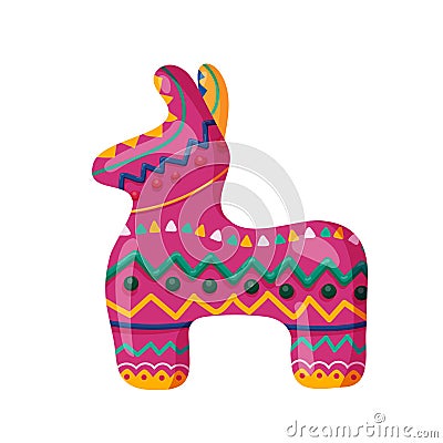 Pinata for birthday party, mexican holiday and carnival. Funny toy with candies or surprise inside. Vector cartoon of Vector Illustration