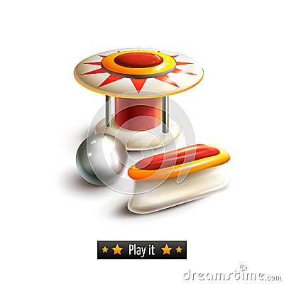 Pinball set isolated Vector Illustration