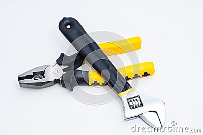 Pincer pliers and wrench Stock Photo