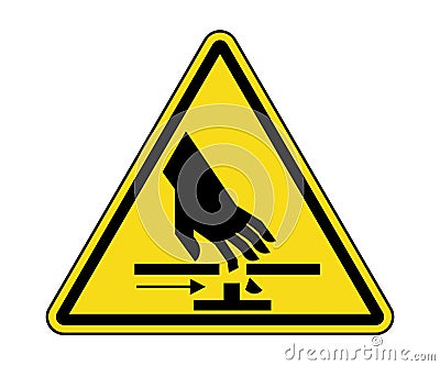 Pinch Point Moving Parts Warning Label. International Pinch Point Moving Parts Hazard Symbol Vector EPS10 Vector Illustration