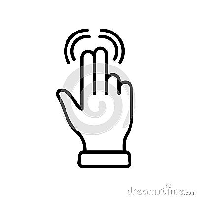 Pinch Screen Gesture. Hand Finger Swipe Line Icon. Rotate on Screen Linear Pictogram. Gesture Slide Outline Icon Vector Illustration