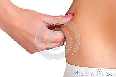 Pinching Fat Stock Photo