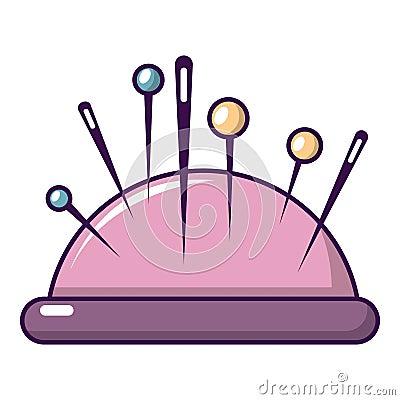 Pincushion icon, cartoon style Vector Illustration