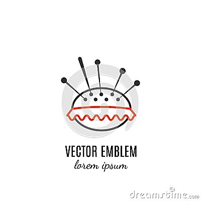 Pincushion icon in linear style Vector Illustration