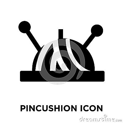 Pincushion icon vector isolated on white background, logo concept of Pincushion sign on transparent background, black filled Vector Illustration