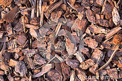 Pine Bark Mulch Stock Photo