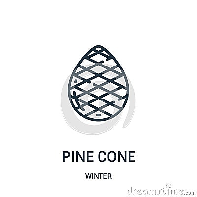 pine cone icon vector from winter collection. Thin line pine cone outline icon vector illustration. Linear symbol for use on web Vector Illustration