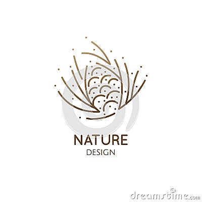 Pine cone logo design Vector Illustration