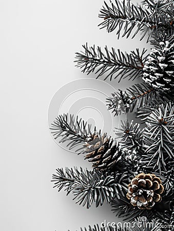 pine cones on a branch Stock Photo