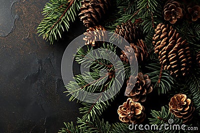 pine cones on a branch Stock Photo