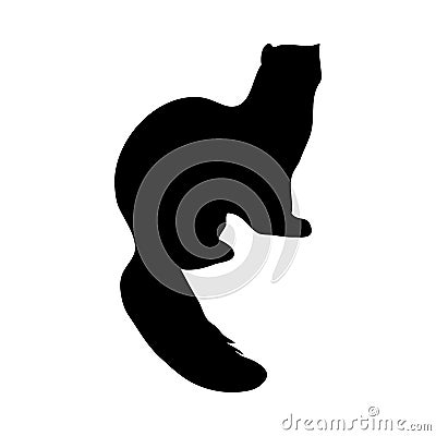 Pine Marten Silhouette Vector Illustration