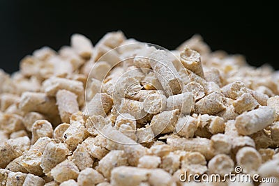 Pine sawdust Heating pellets Stock Photo