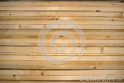 Pine slats stack as a building material Stock Photo