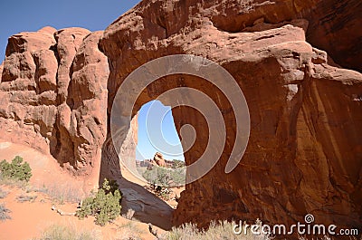 Pine Tree Arch in Arches National Park Stock Photo