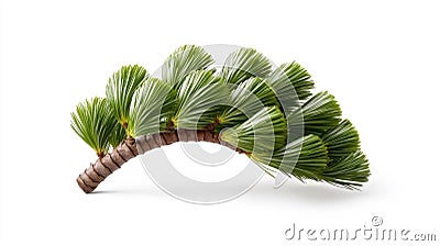 Pine tree branch with sharp green needles showing unique and intricate arrangement Stock Photo
