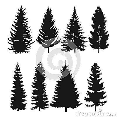 Pine tree flat icon Vector Illustration