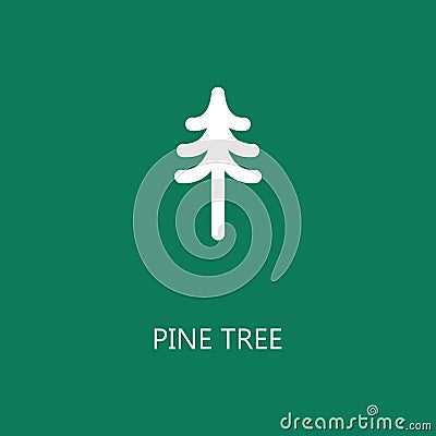 Pine Tree icon. Trendy flat vector Pine Tree icon on white background Vector Illustration