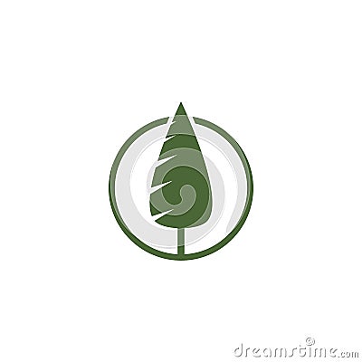 Pine tree logo ilustration Vector Illustration