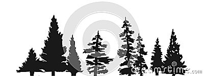 Pine tree silhouette Vector Illustration