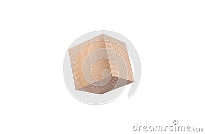 Pine wooden cube. Stock Photo