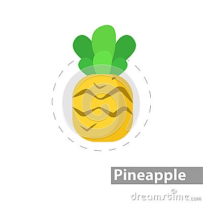 pineapple clipart. pineapple colorful flat icon Vector Illustration