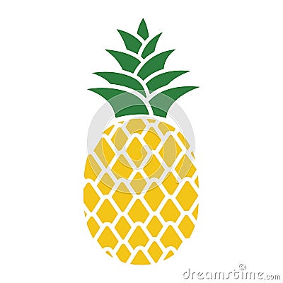 Pineapple colorful icon isolated on white background Stock Photo