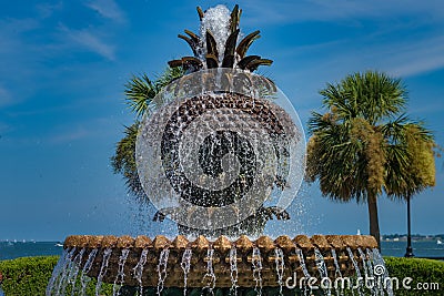 Pineapple Fountain, Charleston SC Stock Photo