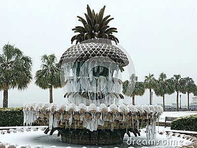 Pineapple Fountain, Charleston, SC Editorial Stock Photo