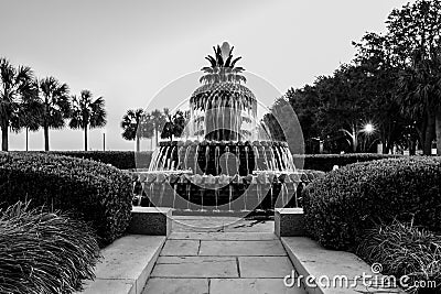 The Pineapple Fountain at Waterfront Park. Editorial Stock Photo