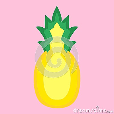 Pineapple Fruit Halved Vector Vector Illustration