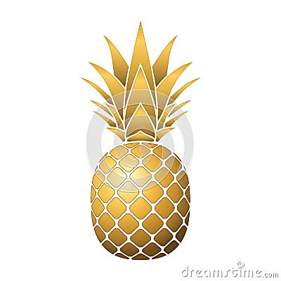 Pineapple gold icon Vector Illustration