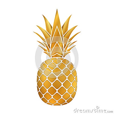 Pineapple gold icon Vector Illustration