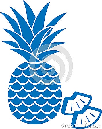 Pineapple icon, Fruit icon, Healthy fruit blue vectors icon. Vector Illustration
