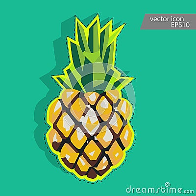 Pineapple icon. Pineapple vector label. Vector Illustration