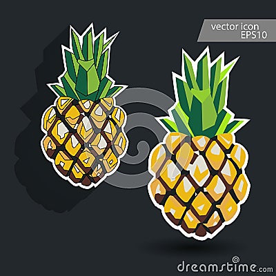 Pineapple icon. Pineapple vector label. Vector Illustration