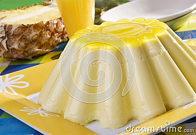 Pineapple jelly dessert Stock Photo