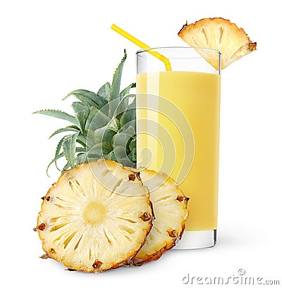 Isolated pineapple juice Stock Photo