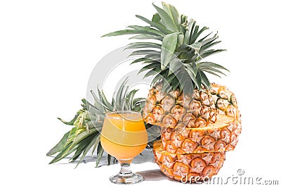 Pineapple with juice Stock Photo