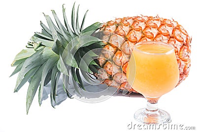 Pineapple with juice Stock Photo