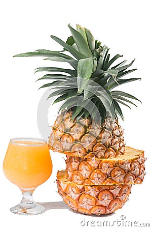 Pineapple with juice Stock Photo