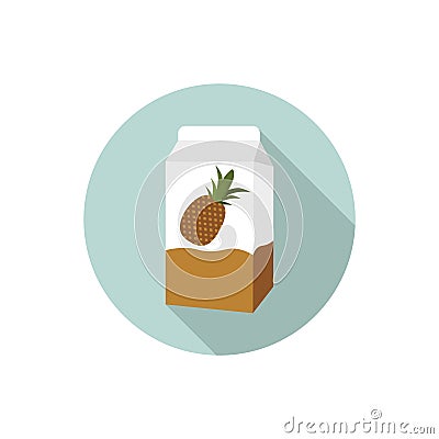 Pineapple juice vector flat design Vector Illustration
