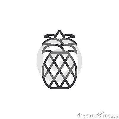 Pineapple line icon, outline vector sign, linear style pictogram isolated on white Vector Illustration