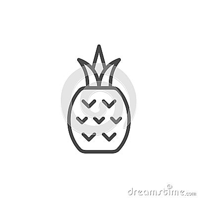Pineapple line outline icon fruit concept Vector Illustration