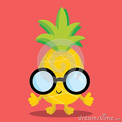 PINEAPPLE MAN BLACK SHADE 03 Vector Illustration