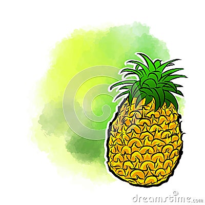 Pineapple Poster Design Background. Vector Illustration