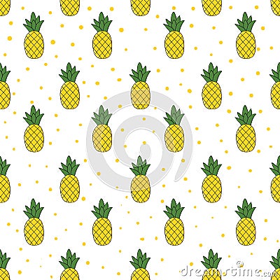 Pineapple seamless pattern Vector Illustration