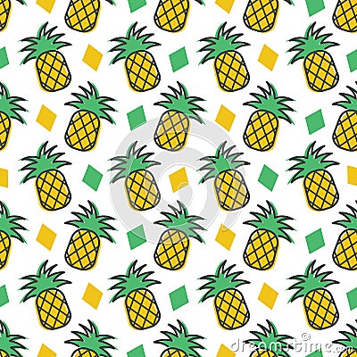 Pineapple seamless pattern background Stock Photo